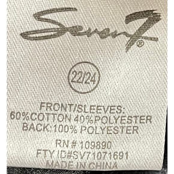 Seven7 Luxe Tunic Top Women Plus 22 Gray Leopard Sheer Back Long Sleeve - Picture 4 of 5